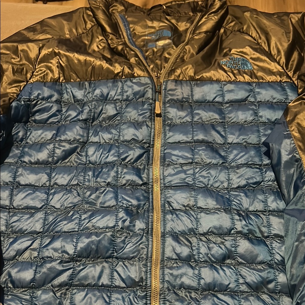 The North Face Blue and black Puffer Jacket (jacket is blue and black)
